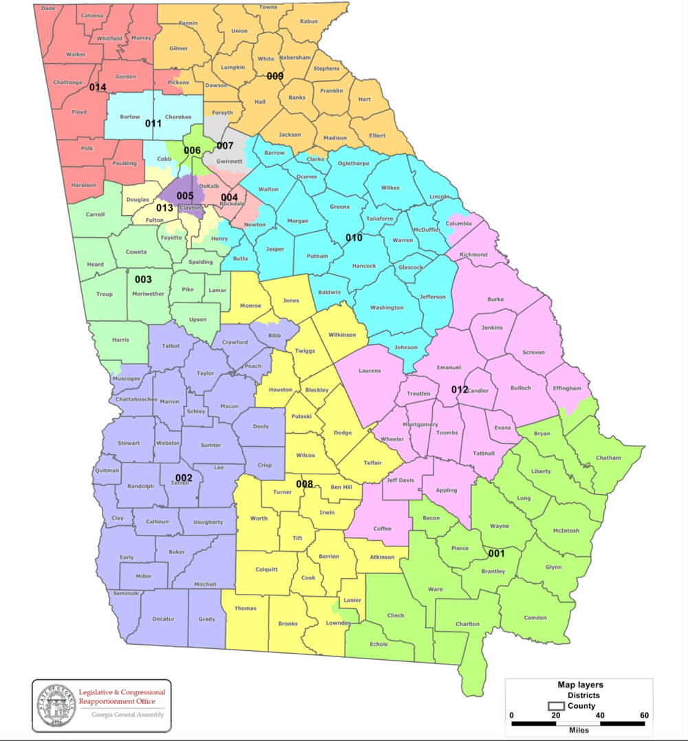1st Draft of Proposed Congressional Map released by GA Senate